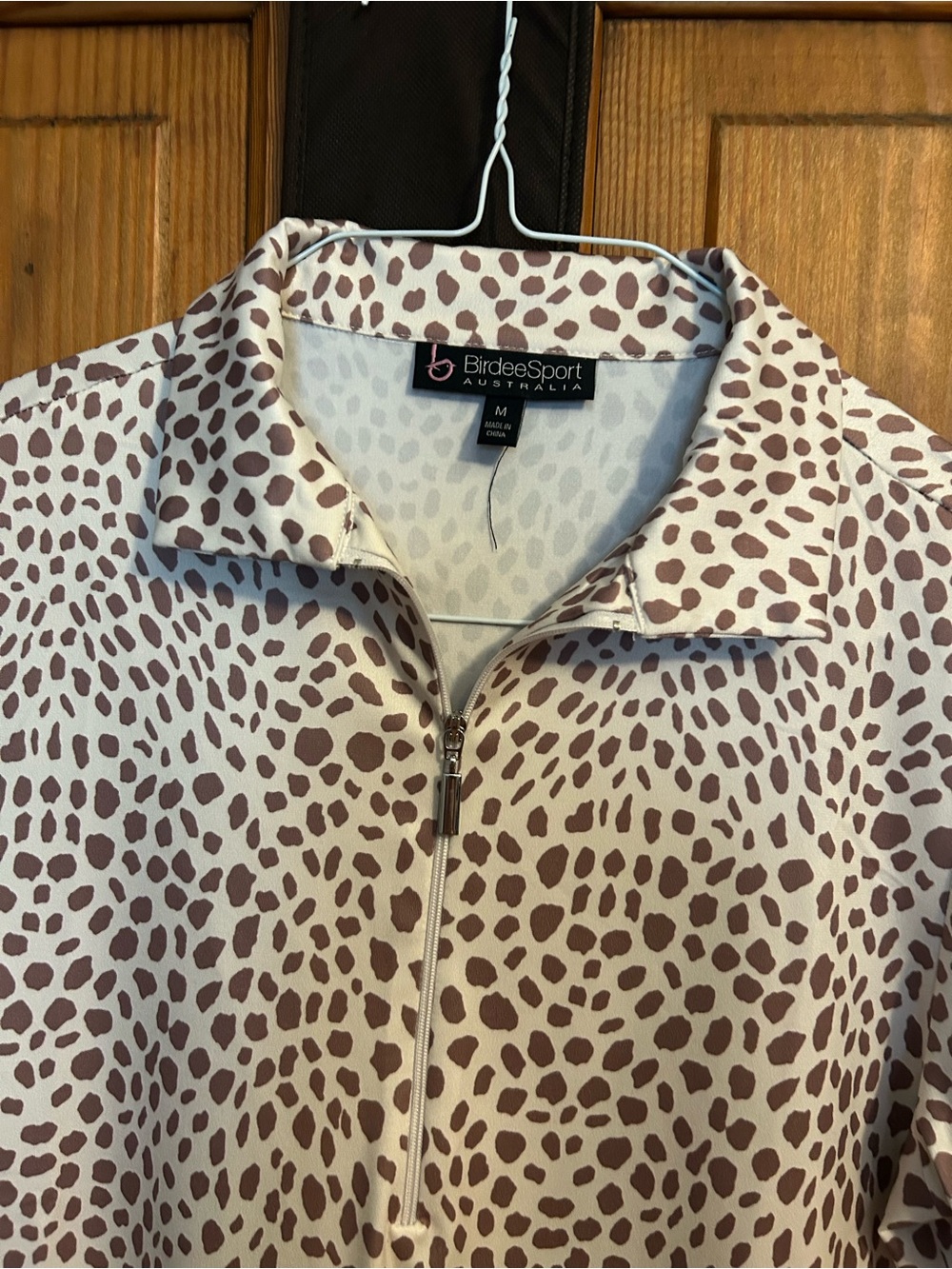 Women's Cream & Brown Zip-Front Bomber Jacket
